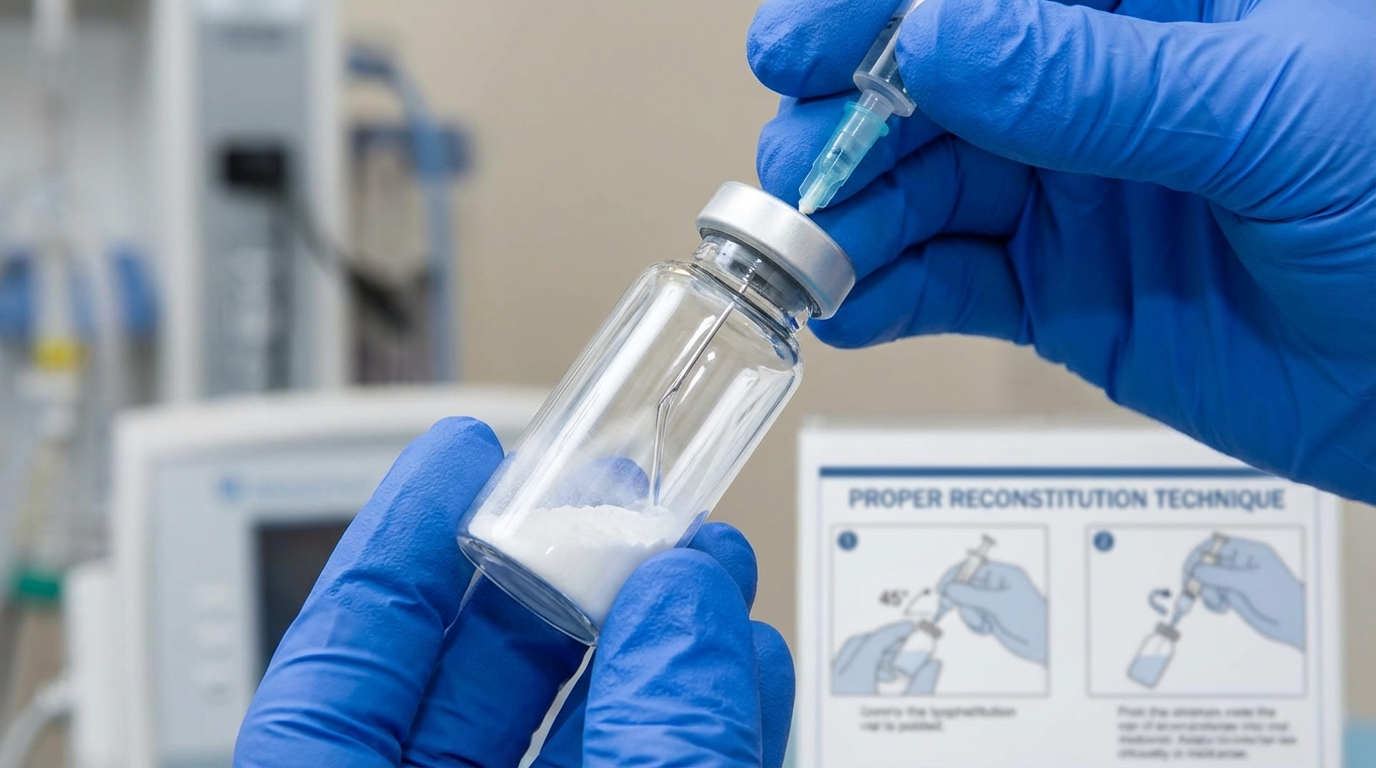Inject Water into Peptide Vial